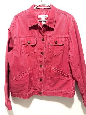 JONES NEW YORK Pink Corduroy Jean Jacket XL